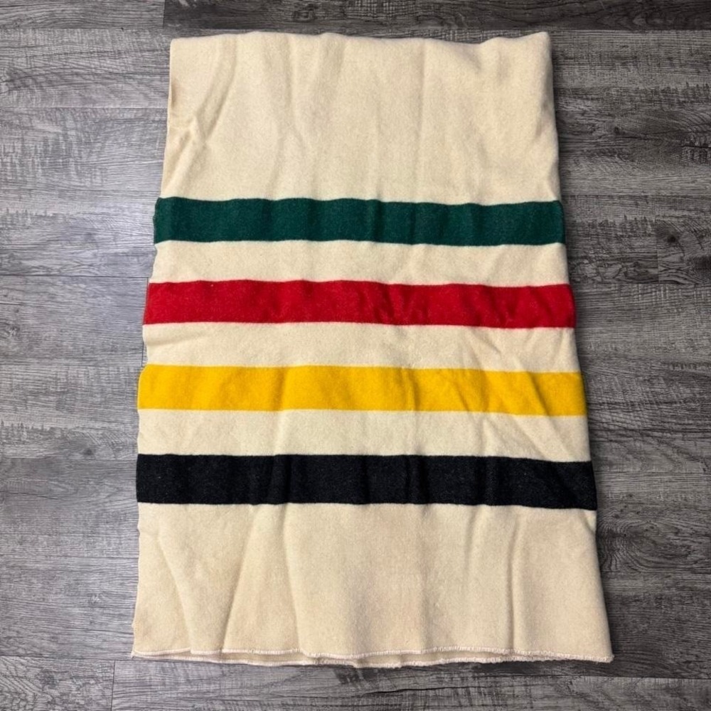 Vintage Pendleton Glacier Park Blanket Hudson Bay Stripe Made in USA